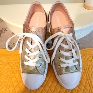 Converse Metallic Rose Gold Low Top Sneakers
